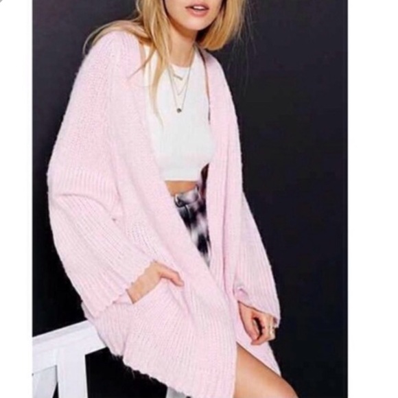 baby pink cardigan